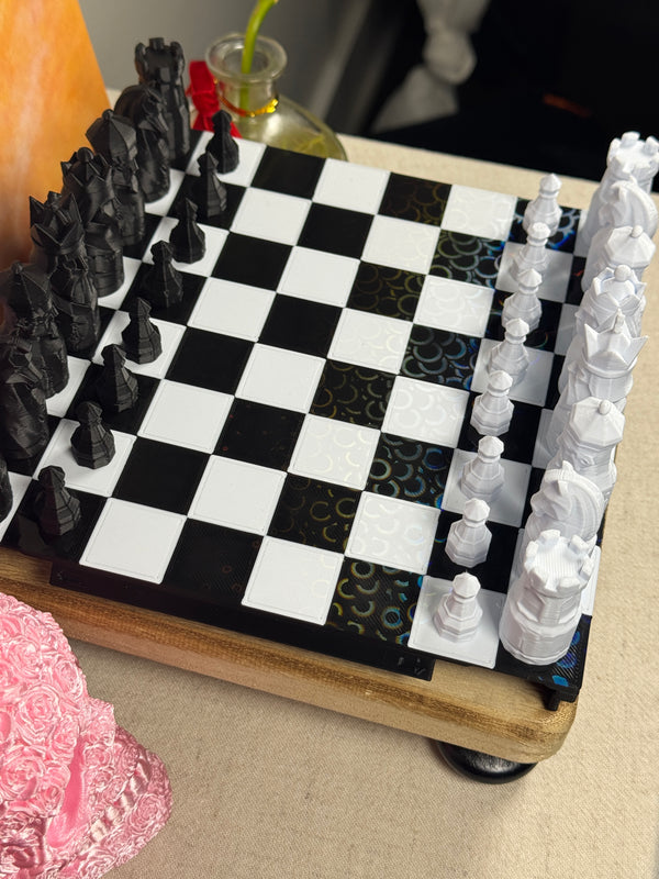 Alternate view of the 3D printed Foldable Chess set