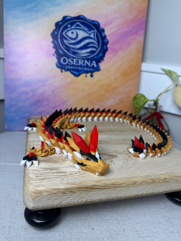 Alternate view of the 3D printed Crystal Dragon