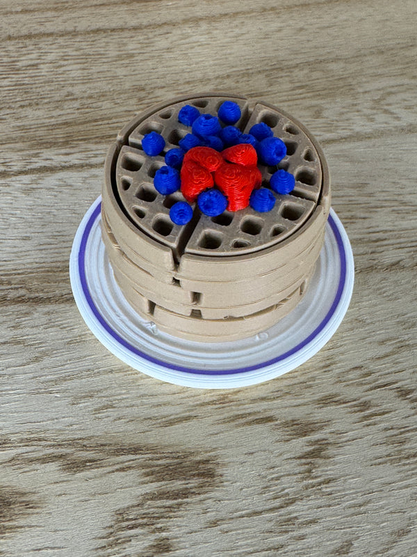 Alternate view of the 3D printed Chicken and Waffles Clicker