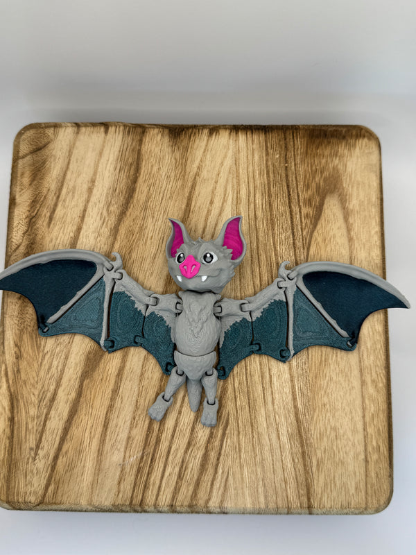Alternate view of the hanging 3D printed bat collectible
