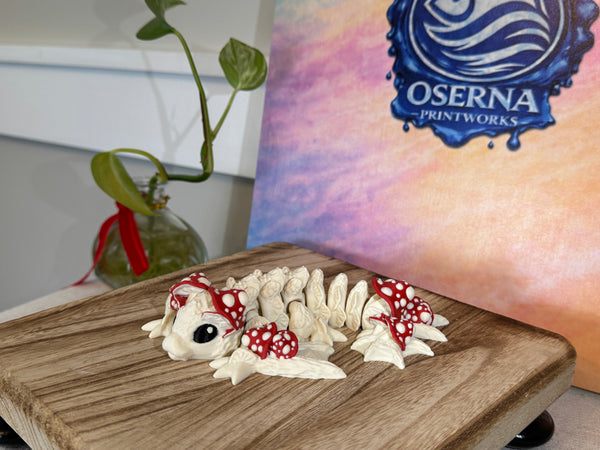 Alternate view of the 3D printed Mushroom Dragon