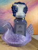 Amethyst purple Hen on a Nest holder with compatible Bath & Body Works foaming soap bottle; soap not included