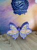 Large purple and lavender Marie's Buttons butterfly fidget clicker