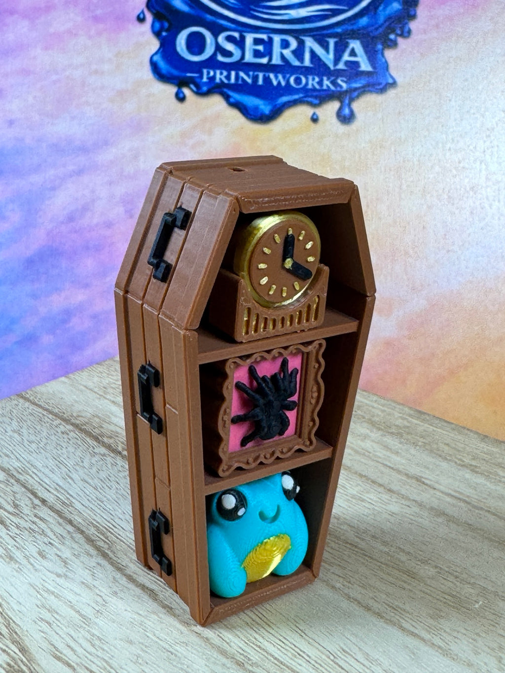 Frog, Spider & Clock Coffin Shelf Multi-Clicker
