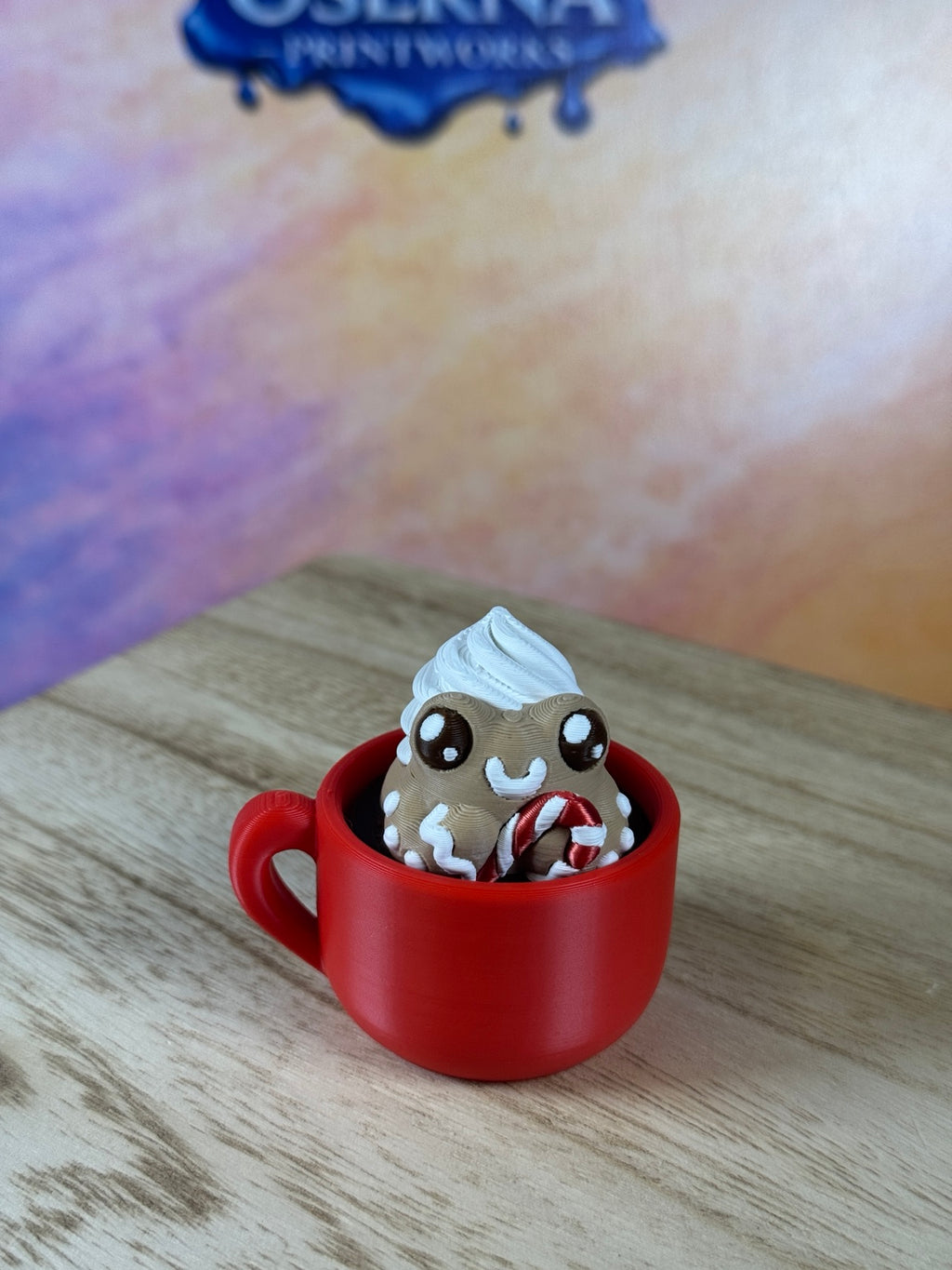 Gingerbread Frog Cocoa Mug Clicker