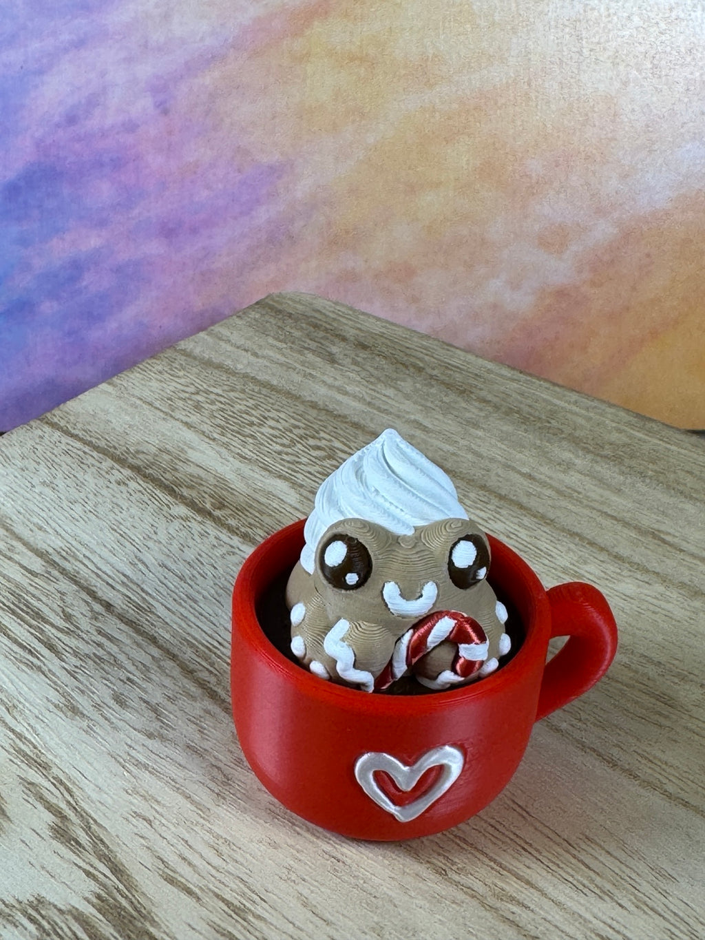 Gingerbread Frog Heart Mug Clicker